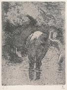 Camille Pissarro Three woman bathing oil